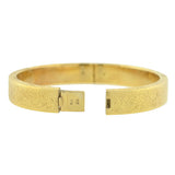 Art Deco 14kt Etched Gold Hinged Bangle Bracelet