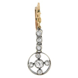 Victorian 14kt/Sterling Mine Cut Diamond Dangle Earrings 1.10ctw