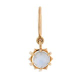 Victorian Petite 14kt Moonstone Cabochon Dangle Earrings