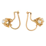 Victorian Petite 14kt Moonstone Cabochon Dangle Earrings