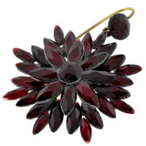 Victorian Brass Red Vauxhall Glass Starburst Earrings