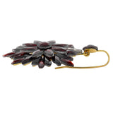 Victorian Brass Red Vauxhall Glass Starburst Earrings