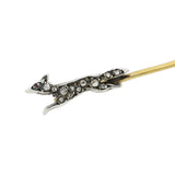 Victorian 14kt/Sterling Diamond + Ruby Fox and Hunting Hound Pin
