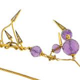 Victorian Amethyst & Diamond Enameled Festoon Necklace