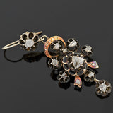 Victorian Dramatic Silver & 14kt Rose Cut Earrings
