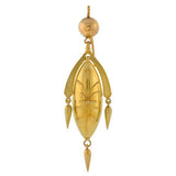 Victorian 14kt Yellow Gold Etruscan Drop Earrings