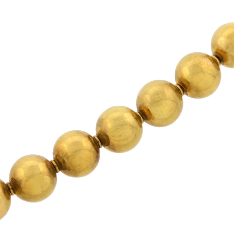 Victorian Rare 15kt Yellow Gold Large Bead Necklace 16.25