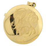 Victorian Large 14kt Etched Gold + Cabochon Garnet Locket