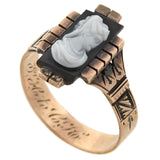 Victorian 14kt Sardonyx Hardstone Cameo Lady Ring