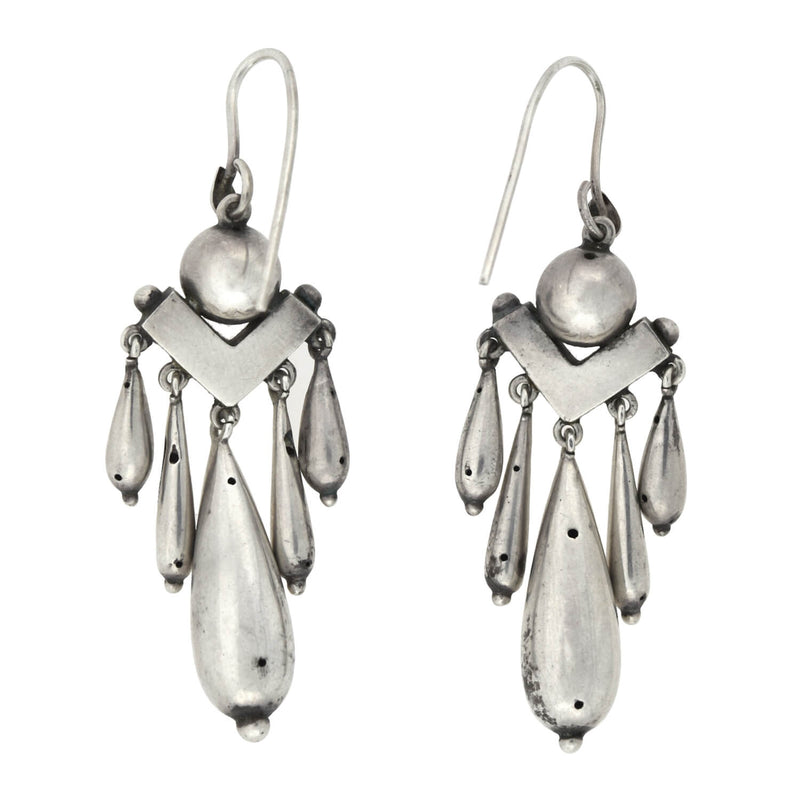 Victorian Sterling Silver Hanging Vessel Earrings