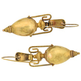 Victorian 15kt Etruscan Hanging Urn Earrings