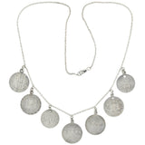 Victorian Sterling Silver Love Token Coin Compilation Necklace