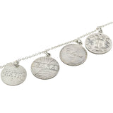Victorian Sterling Silver Love Token Coin Compilation Necklace