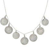 Victorian Sterling Silver Love Token Coin Compilation Necklace