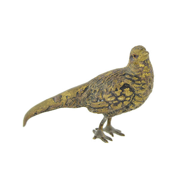 Victorian Vienna Bronze Pheasant Bird Miniature Sculpture