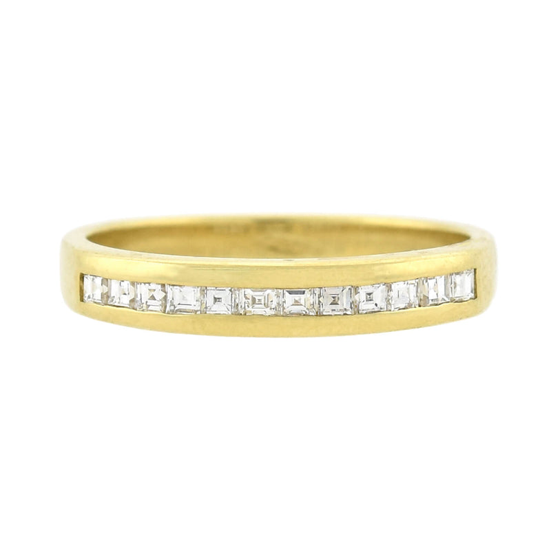 Vintage 18kt Gold Square Cut Diamond Half Band 0.36ctw