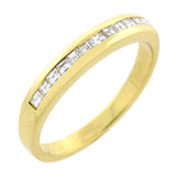 Vintage 18kt Gold Square Cut Diamond Half Band 0.36ctw