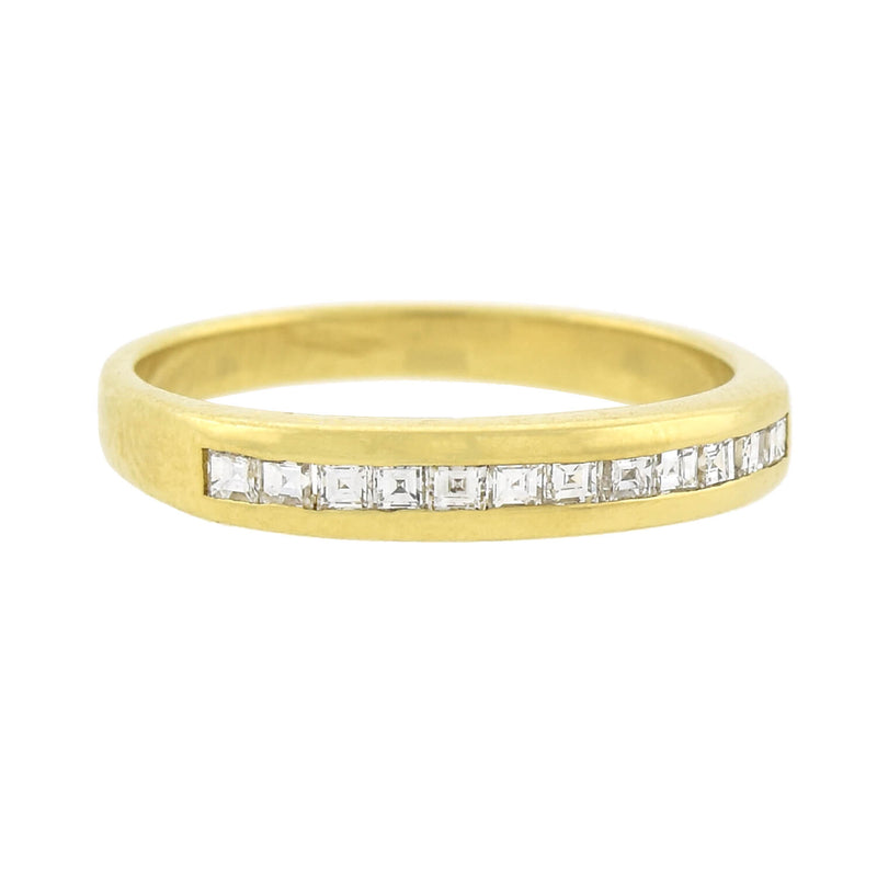 Vintage 18kt Gold Square Cut Diamond Half Band 0.36ctw