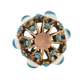 Vintage 9kt Glass "Evil Eye" Caged Ball Charm Pendant