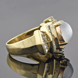 Vintage 14kt Moonstone + Diamond Ring 1.50ctw