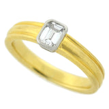Estate English 18kt/Platinum Emerald Cut Diamond Ring 0.30ct