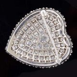 Vintage 14kt Gold Pavé Set Diamond Heart Pin/Pendant 6ctw