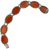 WACHENHEIMER Art Deco Sterling Carnelian Link Bracelet