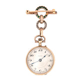 Victorian 12k/Sterling Emerald + Diamond Star Pocket Watch 4+ctw