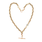 Victorian 9k Gold Fancy Link Watch Chain Necklace 16.5" 23.2g