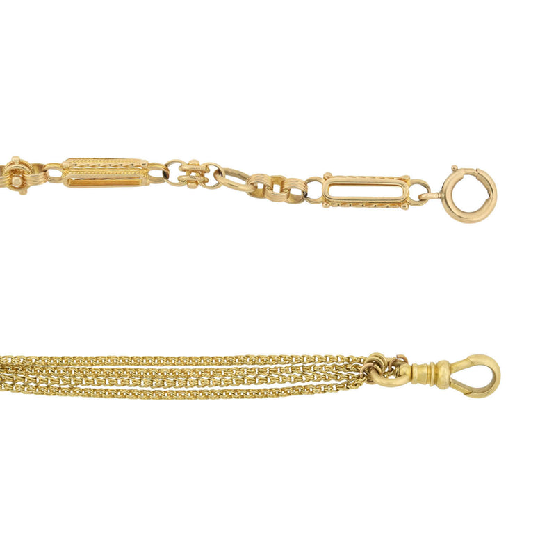 Victorian 14kt Watch Chain Necklace with 18kt Extension