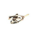 Victorian 15kt/Sterling Rose Cut Diamond + Ruby Cat and Wishbone Pin