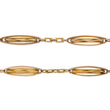 Art Nouveau Long Gold-Filled Twisted Link Muff Chain w/ Watch Swivel Clasp 45.5"
