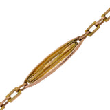 Art Nouveau Long Gold-Filled Twisted Link Muff Chain w/ Watch Swivel Clasp 45.5"
