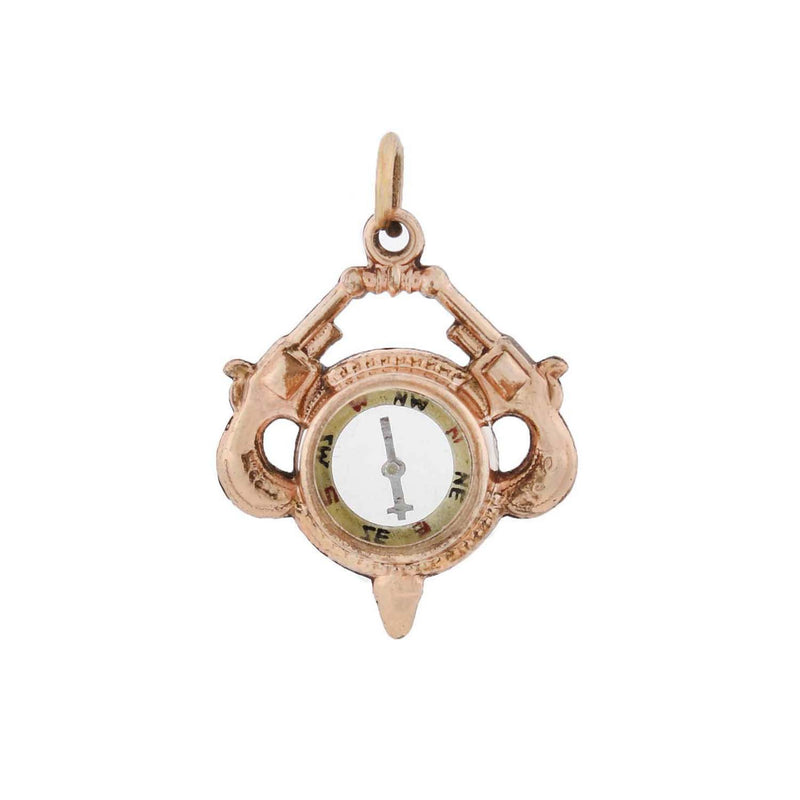 Victorian Double-Sided Compass + Revolver Fob Pendant