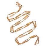 Art Nouveau Long Gold-Filled Twisted Link Muff Chain w/ Watch Swivel Clasp 45.5"