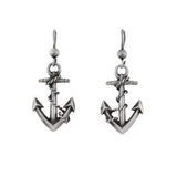 Victorian Sterling Silver Anchor Link Dangling Earrings