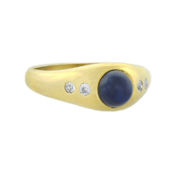 E.M. GATTLE & CO. Edwardian 18kt 5-Stone Sapphire + Diamond Ring