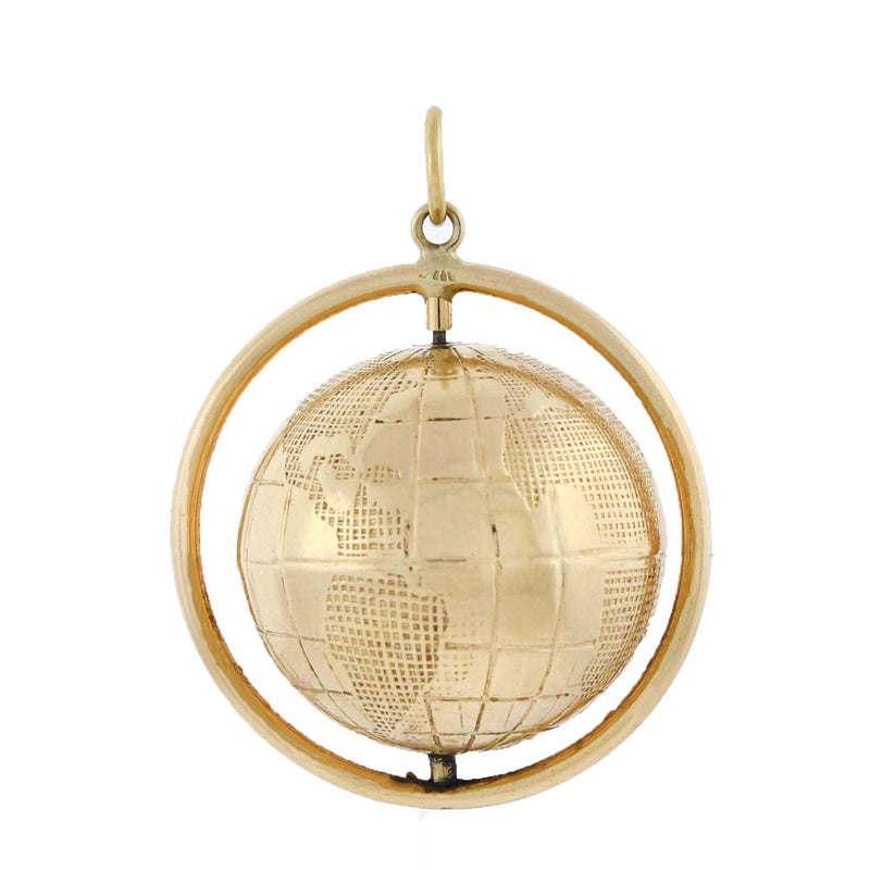 Vintage Large 14kt Spinning Globe Charm/Pendant