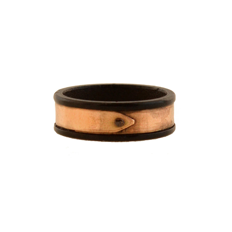 Early Victorian 15kt Gutta-Percha Ring with Buckle Detail