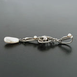 KREMENTZ Art Nouveau Platinum, Diamond + Pearl Lavalier Pendant