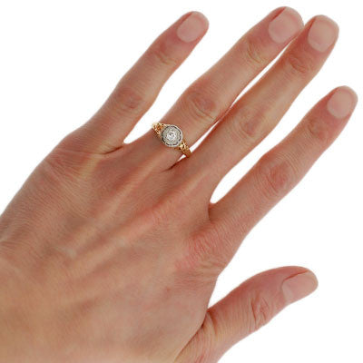Edwardian 18kt Mixed Metals Diamond Engagement Ring 0.16ct