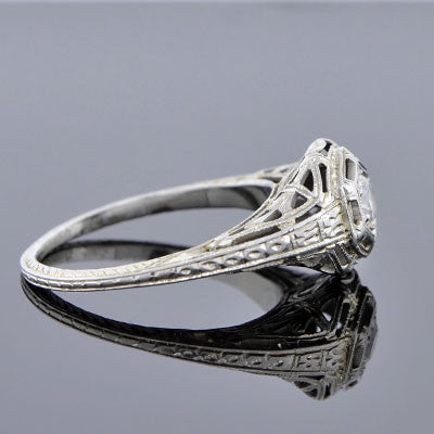 Art Deco 18kt Diamond Engagement Ring .28ct