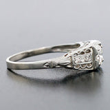 Art Deco 18kt White Gold Diamond Engage Ring .40ct