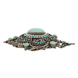 Arts & Crafts Era Hungarian Silver Gilt Turquoise & Pearl Pin/Pendant