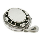 Victorian Sterling Silver Etched & Studded Locket