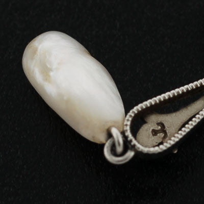 KREMENTZ Art Nouveau Platinum, Diamond + Pearl Lavalier Pendant