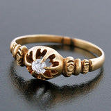 Victorian 14kt Yellow Gold Diamond Engage Ring .20ct