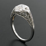 Art Deco 18kt Diamond Engagement Ring .15ct