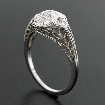 Art Deco 18kt Diamond Engagement Ring .15ct – A. Brandt + Son