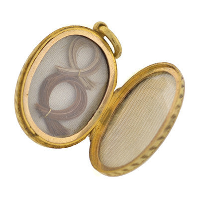 Victorian 15kt Black Striped Enameled Locket